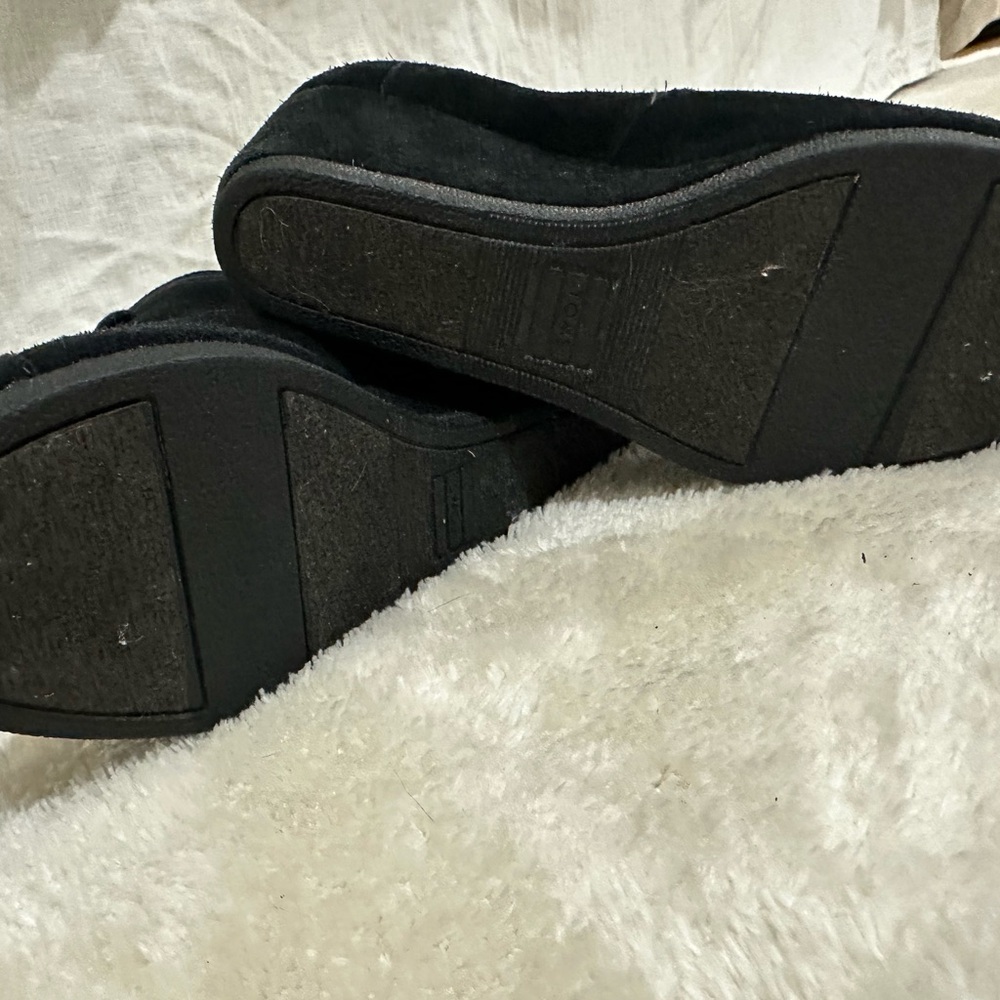 Toms Desert Wedge Heel Ankle Boots Lace Up Black Suede Bootie Size 5.5 Women's - Picture 4 of 4